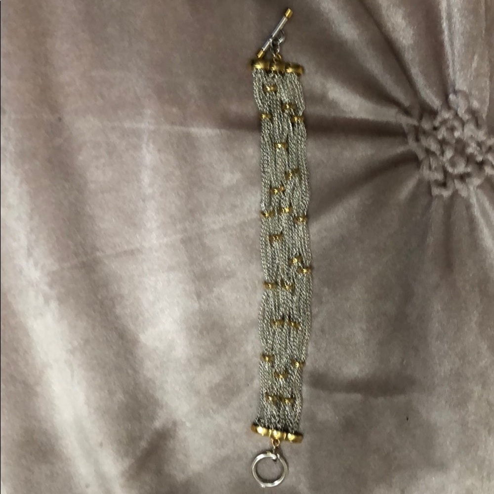 Silver and gold tone bracelet